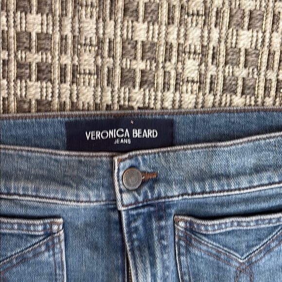 Veronica Beard Blue Patch Pocket Flare Jeans - Picture 2 of 4